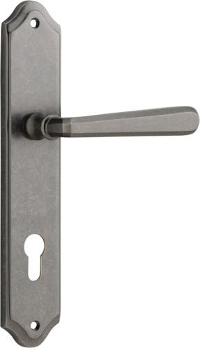 Copenhagen Lever - Shouldered Backplate - Entry Point - Iver - Distressed Nickel - Door Levers