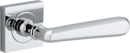 Copenhagen Lever - Square Rose - Entry Point - Iver - Polished Chrome - Door Levers