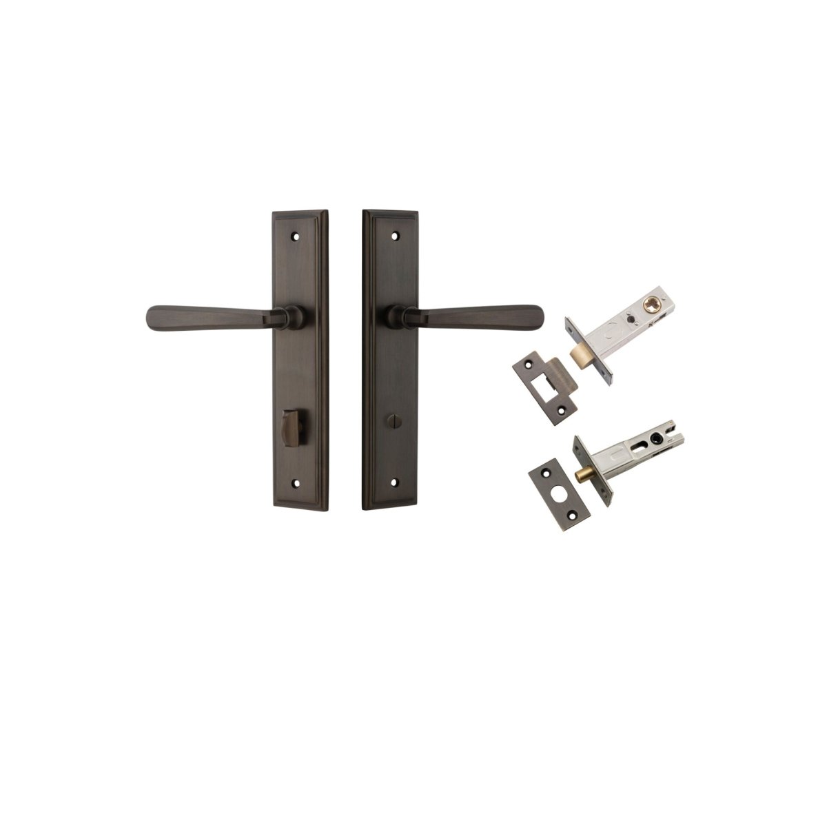 Copenhagen Lever - Stepped Backplate - Entry Point - Iver - Signature Brass - Door Levers