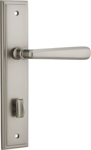 Copenhagen Lever - Stepped Backplate - Entry Point - Iver - Satin Nickel - Door Levers