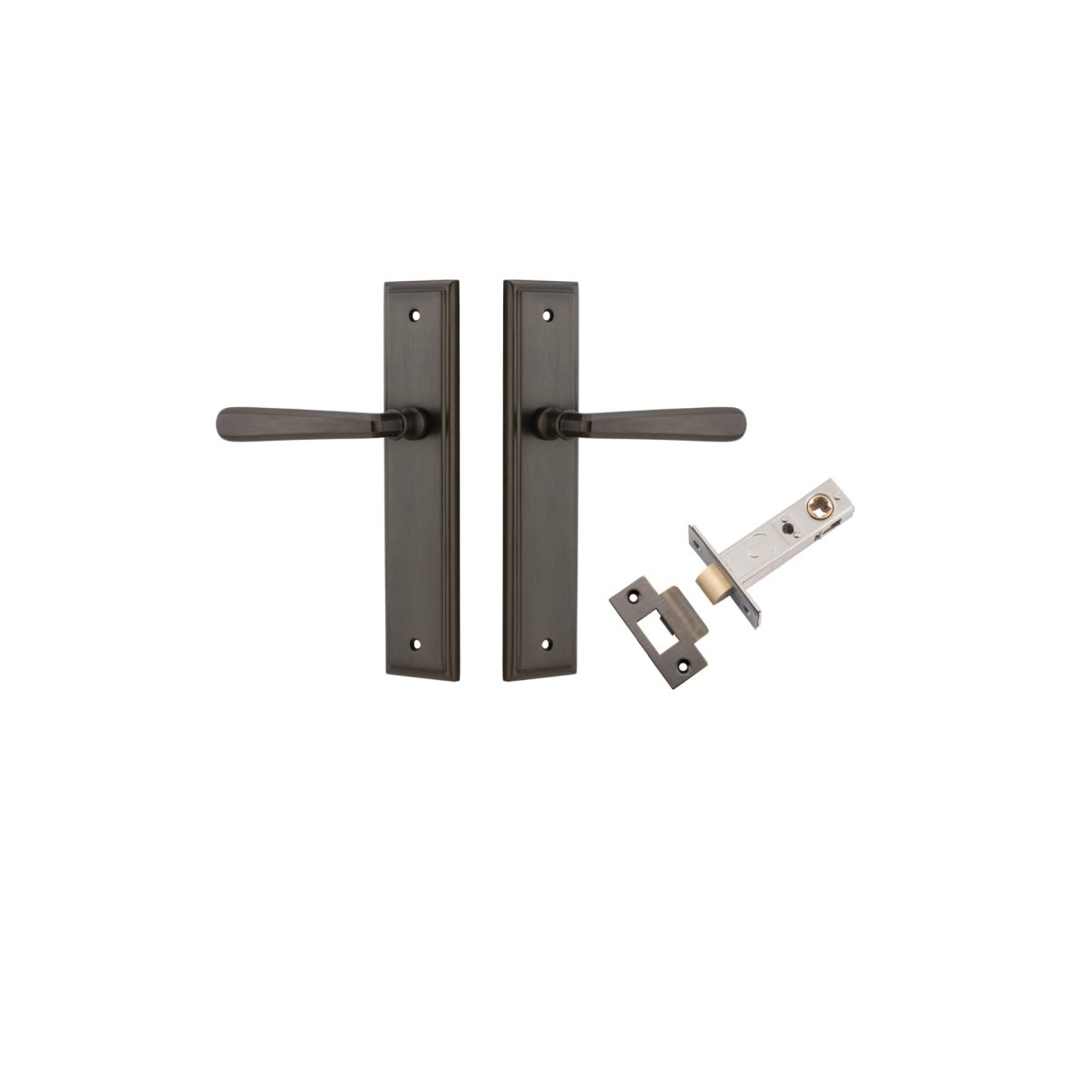 Copenhagen Lever - Stepped Backplate - Entry Point - Iver - Signature Brass - Door Levers