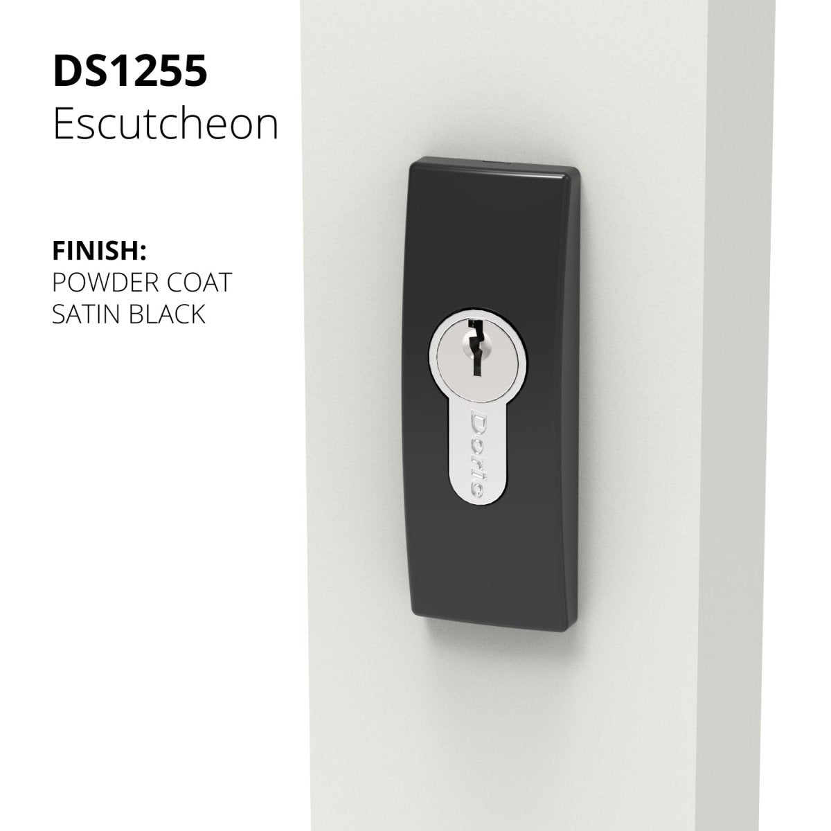 DS1255 Rectangular Euro Escutcheon (Single) - Entry - Point - 9051772SB - Doric