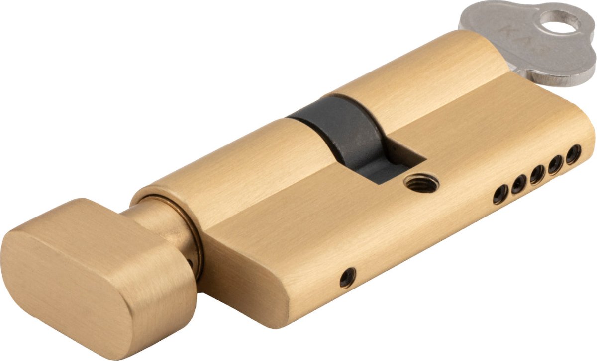 Euro Cylinder Key/Thumb (65mm) - Entry Point - Iver - Brushed Brass - Euro Cylinders