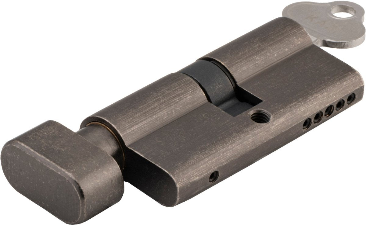 Euro Cylinder Key/Thumb (65mm) - Entry Point - Iver - Distressed Nickel - Euro Cylinders