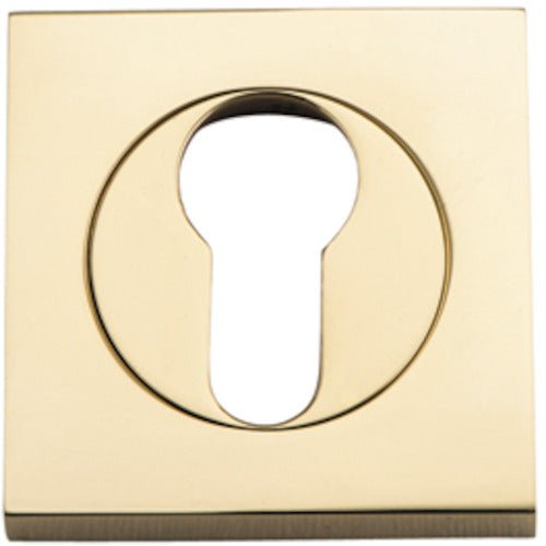 Euro Escutcheons - Square - Entry Point - Iver - Polished Brass - Escutcheons