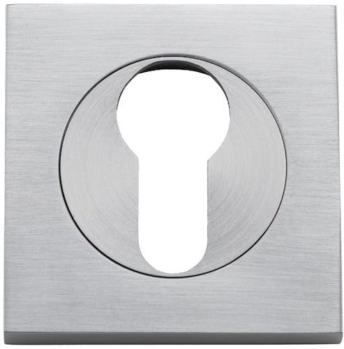 Euro Escutcheons - Square - Entry Point - Iver - Brushed Chrome - Escutcheons