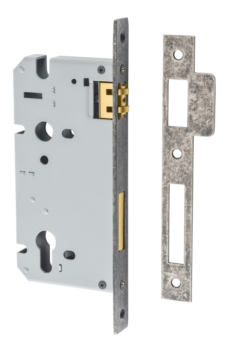 Euro Roller Mortice Locks - Entry Point - Iver - Distressed Nickel - External Locks