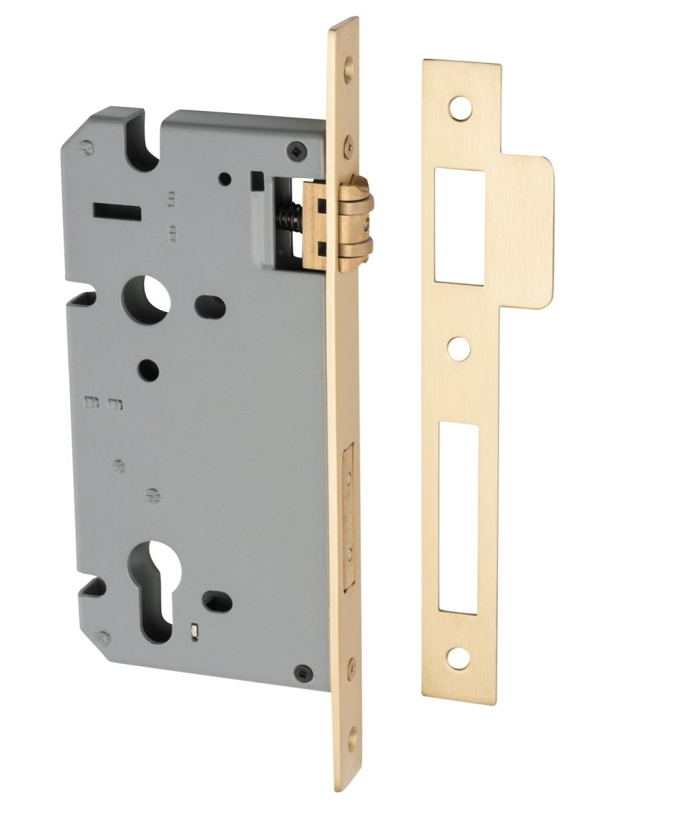 Euro Roller Mortice Locks - Entry Point - Iver - Brushed Brass - External Locks