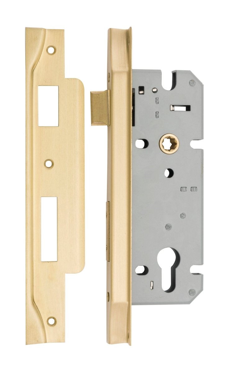 Euro Roller Mortice Locks - Rebated - Entry Point - Iver - Brushed Gold PVD - External Locks