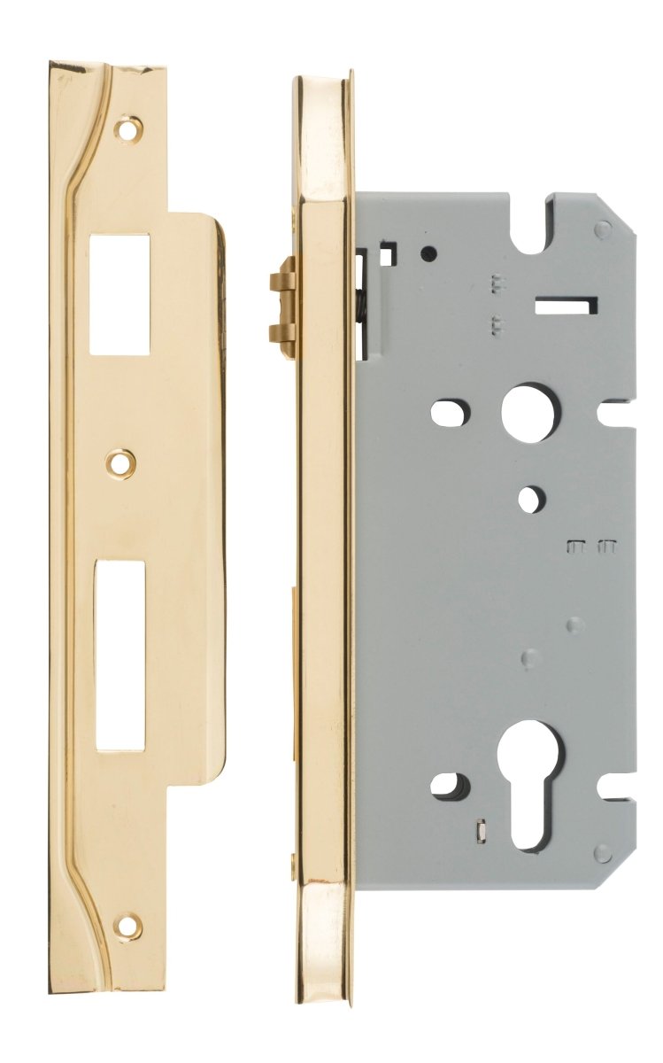 Euro Roller Mortice Locks - Rebated - Entry Point - Iver - Polished Brass - External Locks