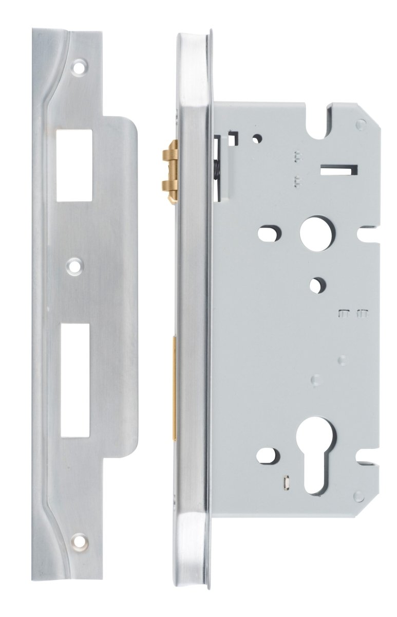 Euro Roller Mortice Locks - Rebated - Entry Point - Iver - Brushed Chrome - External Locks