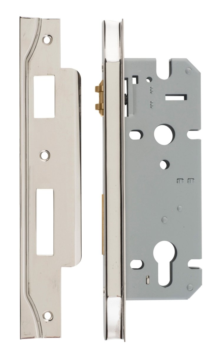 Euro Roller Mortice Locks - Rebated - Entry Point - Iver - Polished Nickel - External Locks