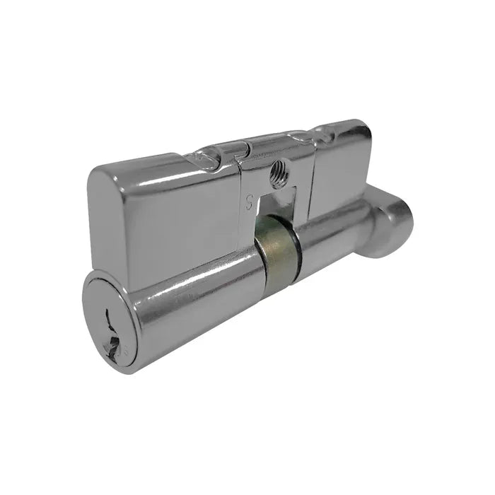 LOCKTON LOCK CYLINDER - SINGLE EURO FIXED - 5-PIN *Satin Chrome* (KD)