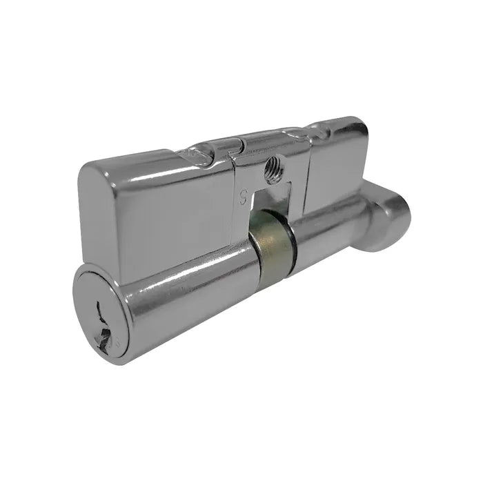 LOCKTON LOCK CYLINDER - (9555-2) SINGLE EURO FIXED 6-Pin *Satin Chrome* (KD)