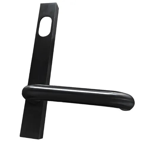 LOCKTON Narrow Stile - Sq. End - EXT PLATE - CYL HOLE & LEVER - *Matte BLACK*