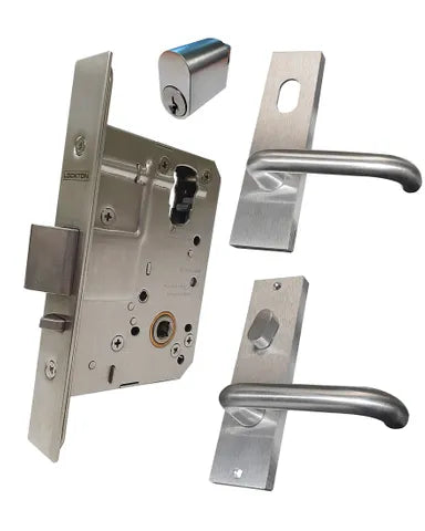 LOCKTON '60mm' Mortice Lock KIT2 (ENTRANCE) - Inc. Lock, Furniture & Cylinder