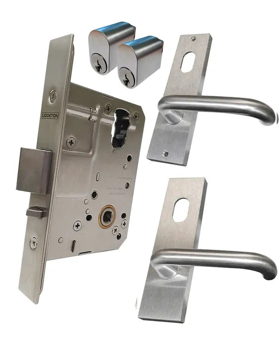 LOCKTON '60mm' Mortice Lock KIT4 (DOUBLE CYL.) - Inc. Lock, Furniture & Cylinders