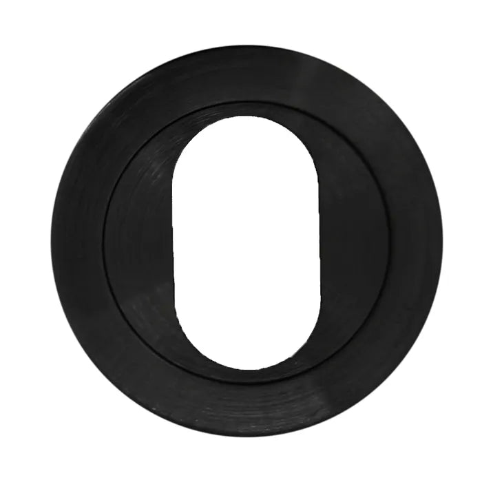 LOCKTON Round Rose OVAL CYLINDER ESCUTCHEON (50mm Dia.) - Suits 60mm Mortice Locks - *Matte BLACK*