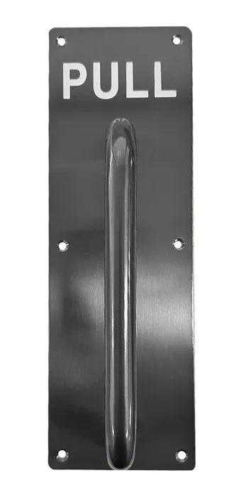 LOCKTON S/Steel PULL PLATE with Handle (300mm x 100mm) *Black*