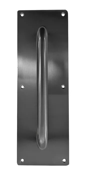 LOCKTON S/Steel (PLAIN) PULL PLATE with Handle (300mm x 100mm) *Black*