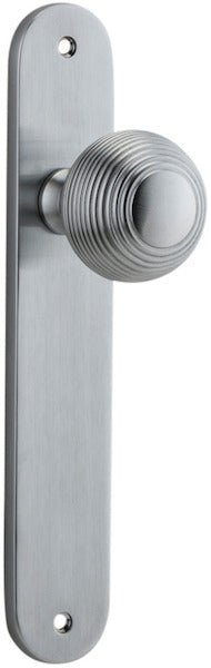 Guildford Knob - Oval Backplate - Entry Point - Iver - Brushed Chrome - Door Knobs