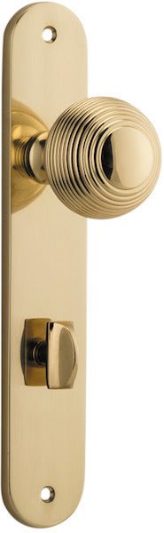 Guildford Knob - Oval Backplate - Entry Point - Iver - Polished Brass - Door Knobs