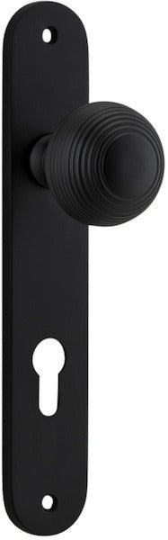 Guildford Knob - Oval Backplate - Entry Point - Iver - Matt Black - Door Knobs