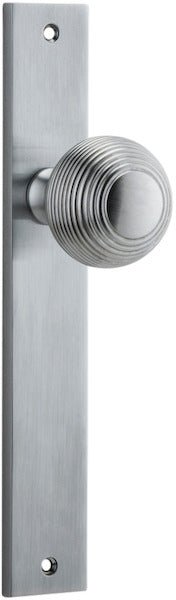 Guildford Knob - Rectangular Backplate - Entry Point - Iver - Brushed Chrome - Door Knobs