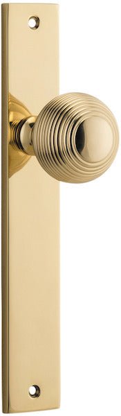 Guildford Knob - Rectangular Backplate - Entry Point - Iver - Polished Brass - Door Knobs