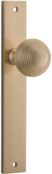 Guildford Knob - Rectangular Backplate - Entry Point - Iver - Polished Brass - Door Knobs