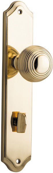 Guildford Knob - Shouldered Backplate - Entry Point - Iver - Polished Brass - Door Knobs