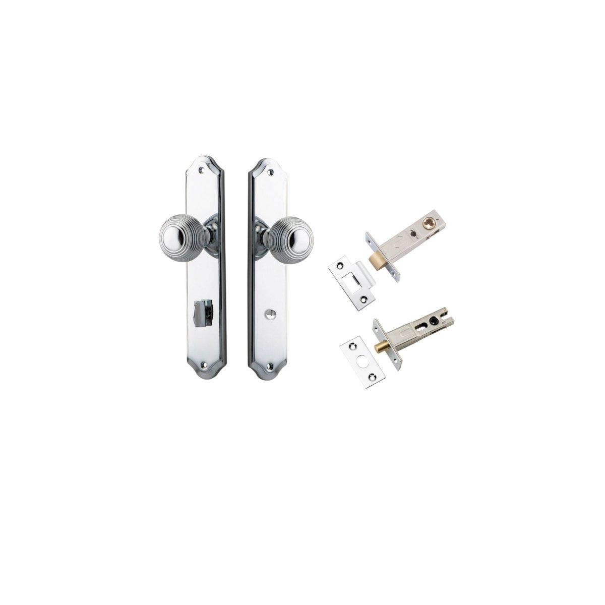 Guildford Knob - Shouldered Backplate - Entry Point - Iver - Polished Chrome - Door Knobs