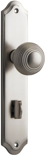 Guildford Knob - Shouldered Backplate - Entry Point - Iver - Satin Nickel - Door Knobs