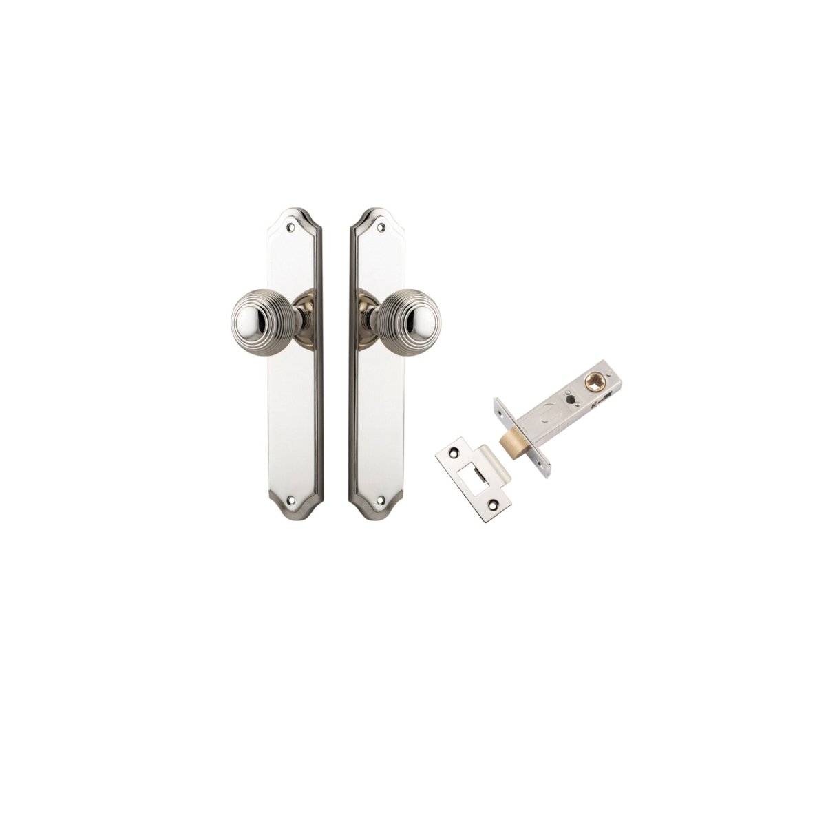 Guildford Knob - Shouldered Backplate - Entry Point - Iver - Polished Nickel - Door Knobs