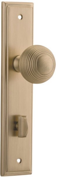 Guildford Knob - Stepped Backplate - Entry Point - Iver - Brushed Brass - Door Knobs