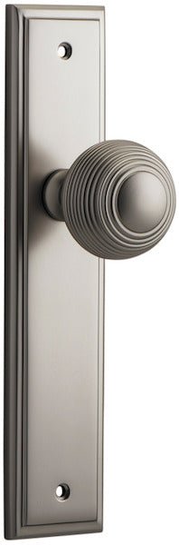 Guildford Knob - Stepped Backplate - Entry Point - Iver - Satin Nickel - Door Knobs