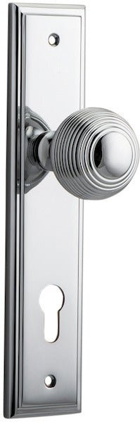 Guildford Knob - Stepped Backplate - Entry Point - Iver - Polished Chrome - Door Knobs