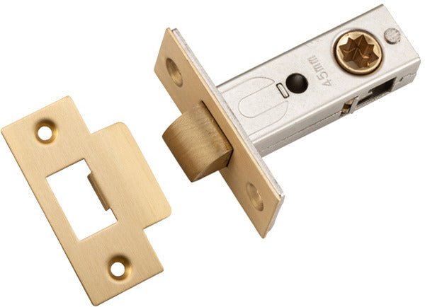 Hard Sprung Split Cam Tube Latch By Iver - Entry Point - Iver - Brushed Brass - Tube Latches & Bolts