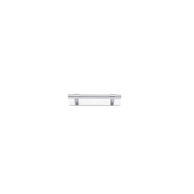 Helsinki Cabinet Pull with Backplate - Entry Point - Iver - Brushed Chrome - Cabinet Pulls