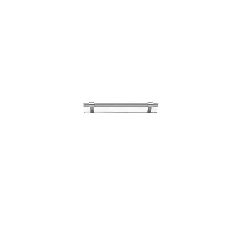 Helsinki Cabinet Pull with Backplate - Entry Point - Iver - Brushed Chrome - Cabinet Pulls