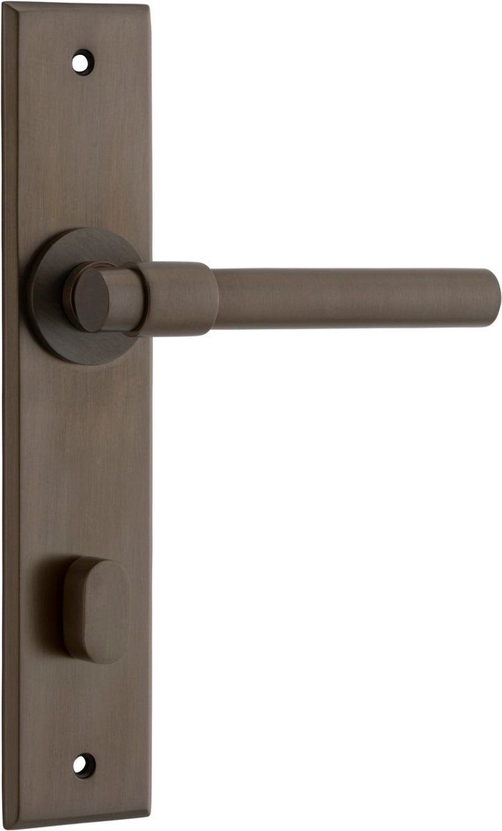 Helsinki Lever - Chamfered Backplate - Entry Point - Iver - Signature Brass - Door Levers