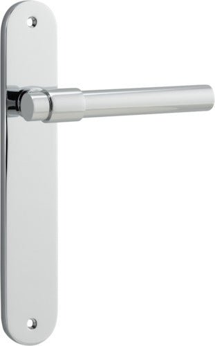 Helsinki Lever - Oval Backplate - Entry Point - Iver - Polished Chrome - Door Levers