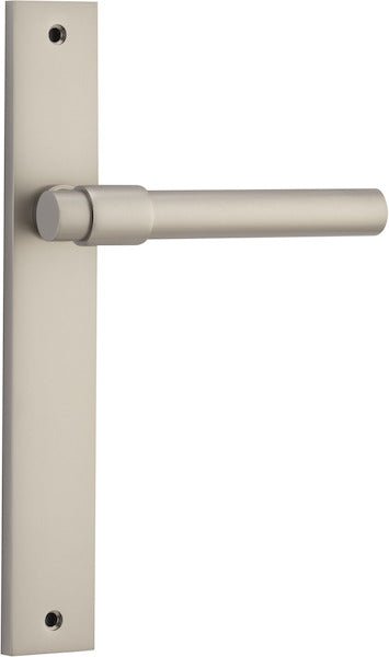 Helsinki Lever - Rectangular Backplate - Entry Point - Iver - Satin Nickel - Door Levers