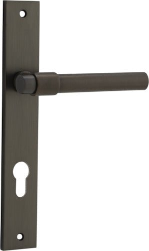 Helsinki Lever - Rectangular Backplate - Entry Point - Iver - Signature Brass - Door Levers