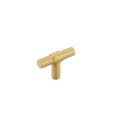 Helsinki T Knob - Entry Point - Iver - Brushed Gold PVD - Cupboard Knobs