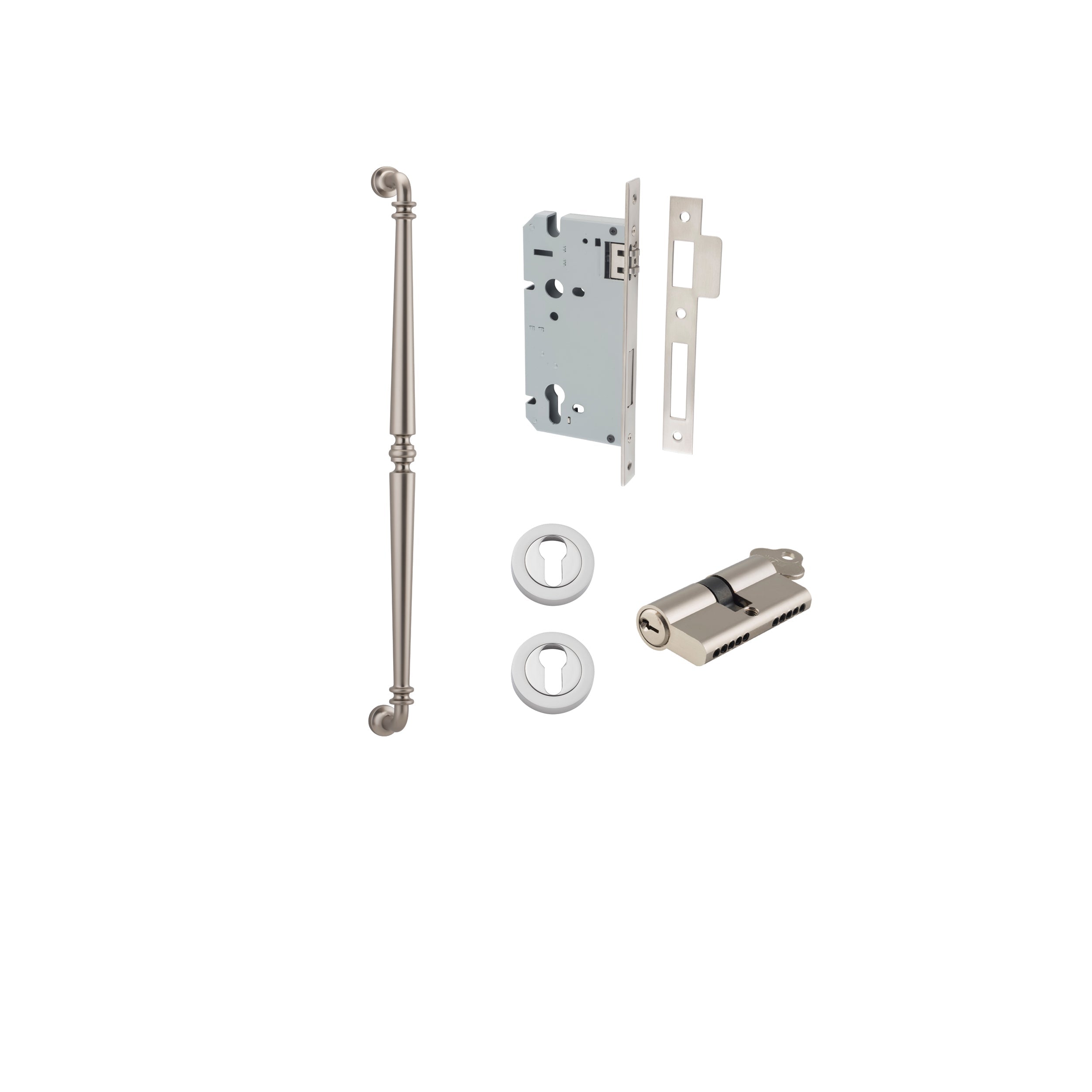 Sarlat Pull Handle - Entry Point - Iver - Satin Nickel - Pull Handles