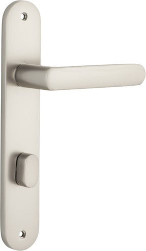 Osaka Lever - Oval Backplate - Entry Point - Iver - Satin Nickel - Door Levers