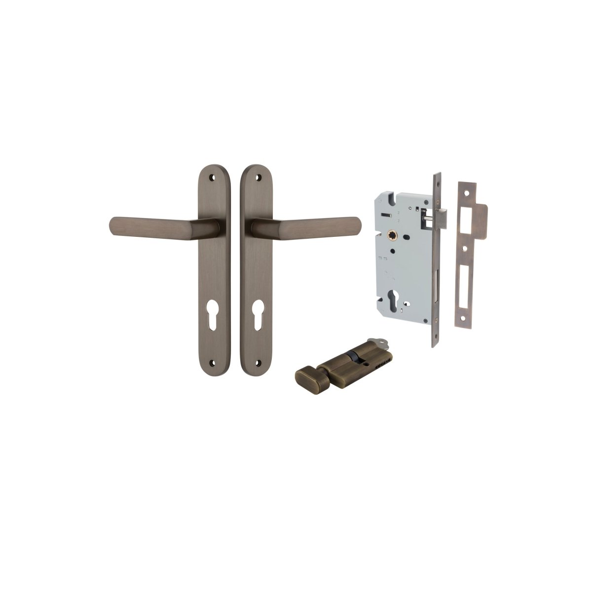 Osaka Lever - Oval Backplate - Entry Point - Iver - Signature Brass - Door Levers