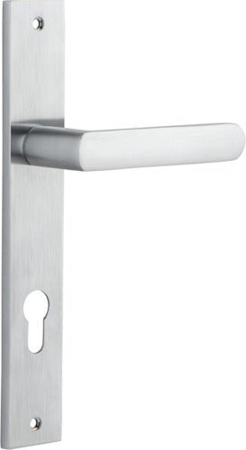 Osaka Lever - Rectangular Backplate - Entry Point - Iver - Brushed Chrome - Door Levers