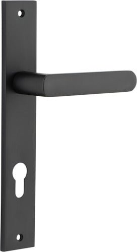 Osaka Lever - Rectangular Backplate - Entry Point - Iver - Matt Black - Door Levers